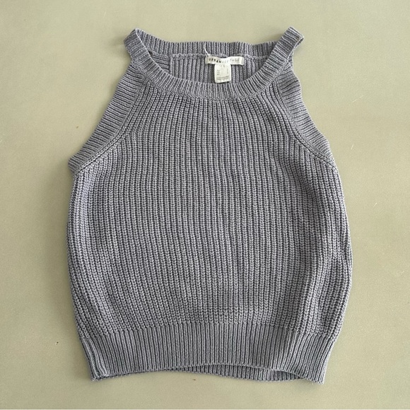 Urban Heritage Tops - Urban Heritage Sleeveless Knit Top, Gray Blue, Size S